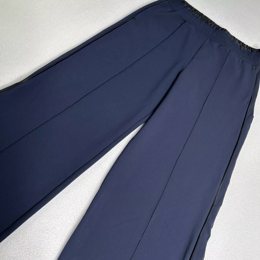 Athleta Women's Size 12 Metropolis Wide Leg Pull On Pant Navy Blue 530635